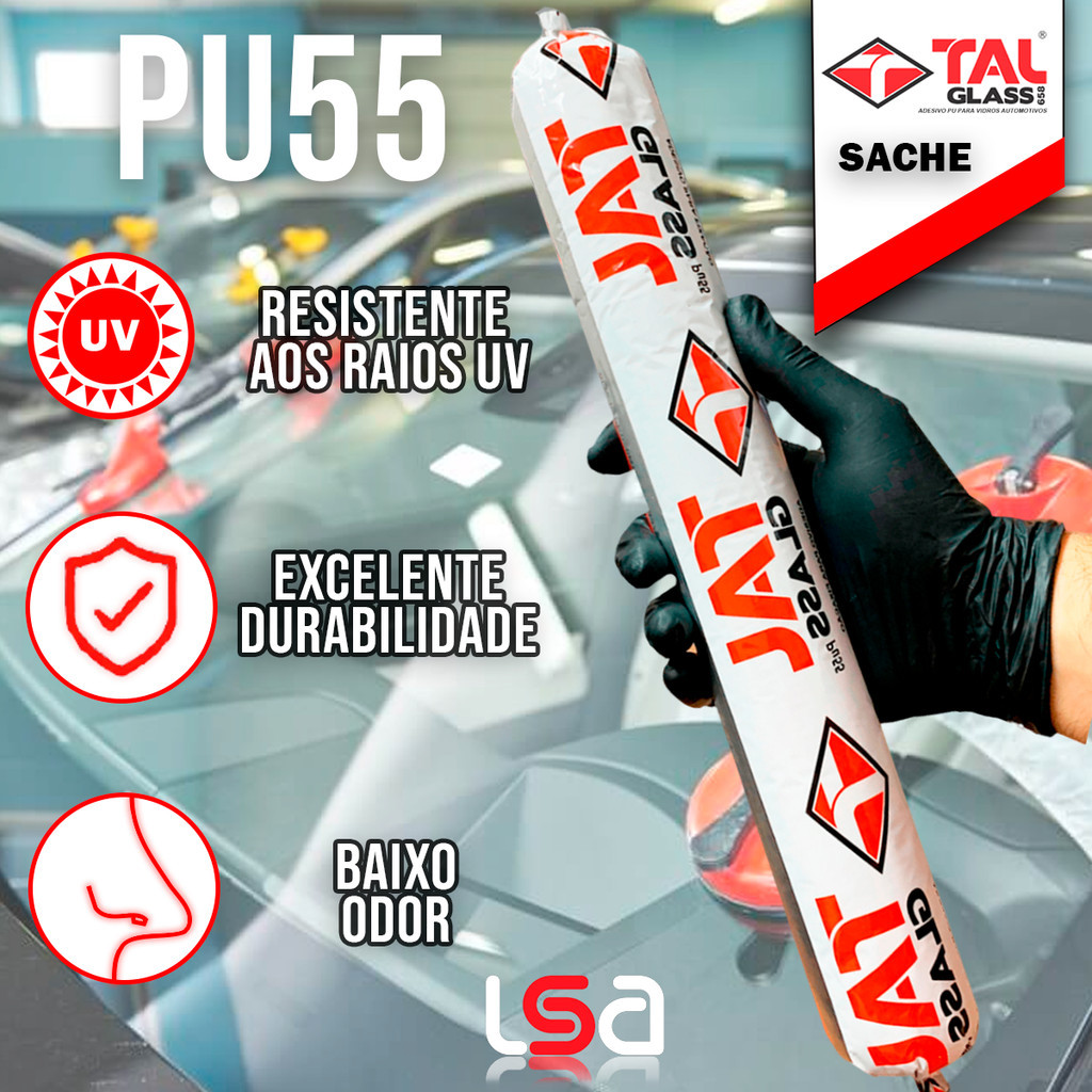 Selante Automotivo Cola Pu55 Fixa Parabrisa Vidros Rufos Calhas Secagem Rápida Talglass SACHE em Oferta na Shopee