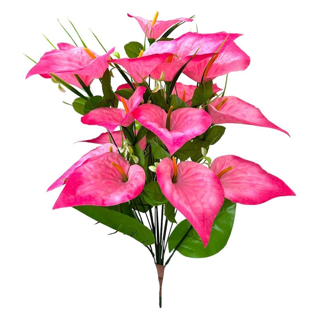 Buquê Grande de Antúrio Com 18 Flores Artificial Permanente em Oferta na Shopee