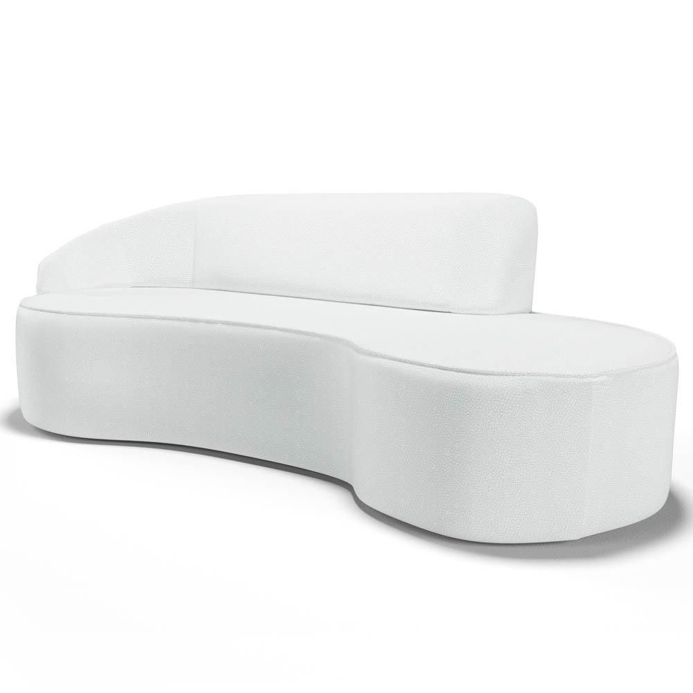 Sofá Living  2 Lugares 180cm Braço Esquerdo Mozart D06 Sintético Branco - Mpozenato em Oferta na Shopee