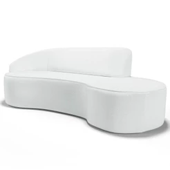 Sofá Living 2 Lugares 180cm Braço Esquerdo Mozart D06 Sintético Branco - Mpozenato