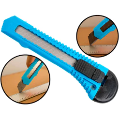 Estilete Profissional Doméstico Multiuso 1 Lâmina Aço 18mm Com Trava De Segurança