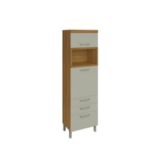 Paneleiro de Cozinha Princesa Torre Quente c/ 2 Portas e 3 Gavetas 64cm Freijo/Off White - Nesher