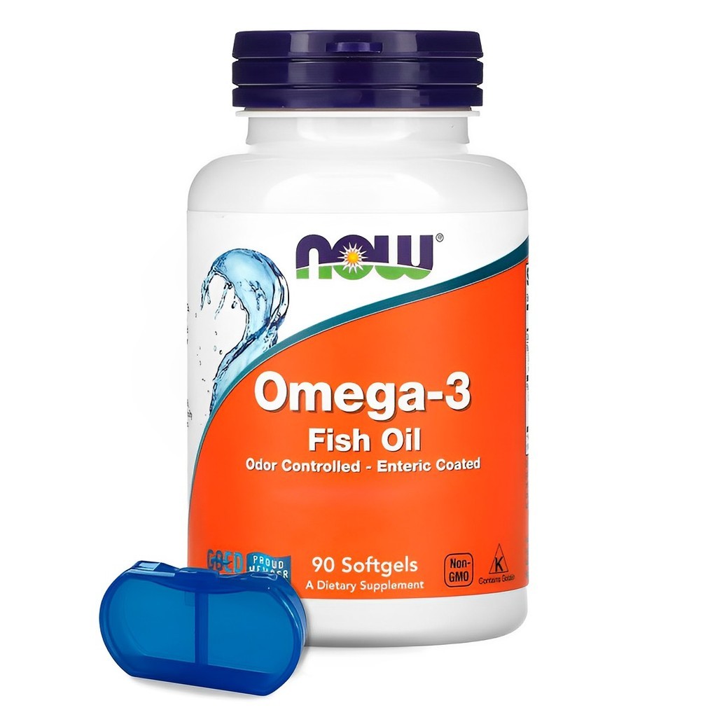 Ômega-3 Now Foods Óleo de Peixe 90 Softgels + Porta Cápsulas em Oferta na Shopee