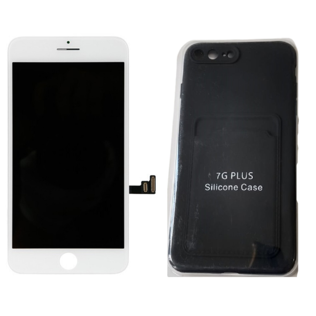 Tela Lcd Touch Para Iphone 8 Branco + Capa  Aveludada