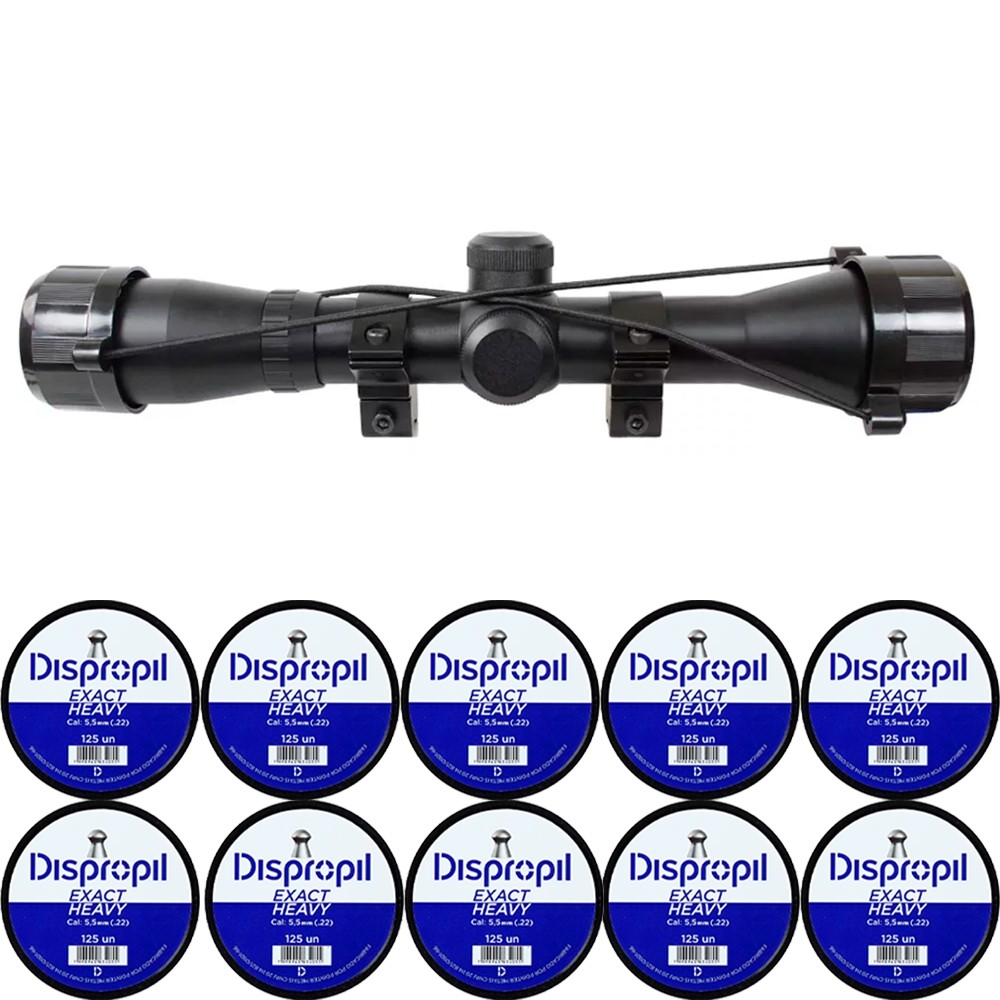 Luneta 4x32 Sport Rossi + 10x Chumbinhos 5.5mm Dispropil