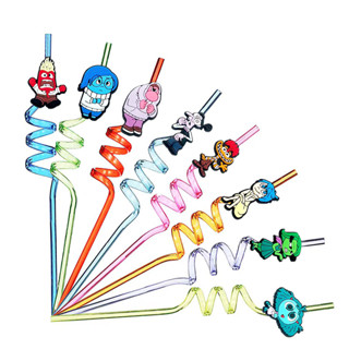 8pc/Lot " Inside Out " Straws Tema " Palha Plástica Para Festas De Aniversário em Oferta na Shopee