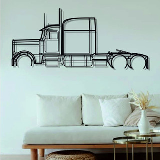 Quadro Decorativo 60x30 Mdf preto Vazado caminhões , Volvo FH16 Iveco Scania