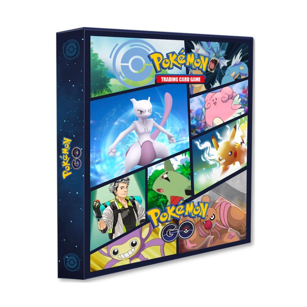 Álbum Pasta Fichário Pokemon GO Pikachu Charmander Squirtle Bulbasaur Capa Dura Reforçado Colecionar