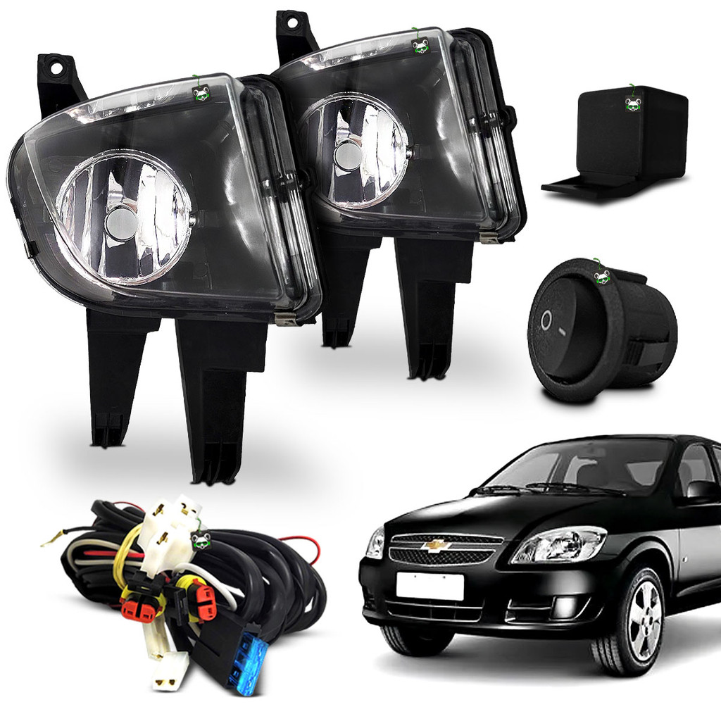 Kit Farol Auxiliar Milha Prisma 2007 2008 2009 2010 2011 2012 Botao Tic Tac - Spare Parts and Accessories for Vehicles