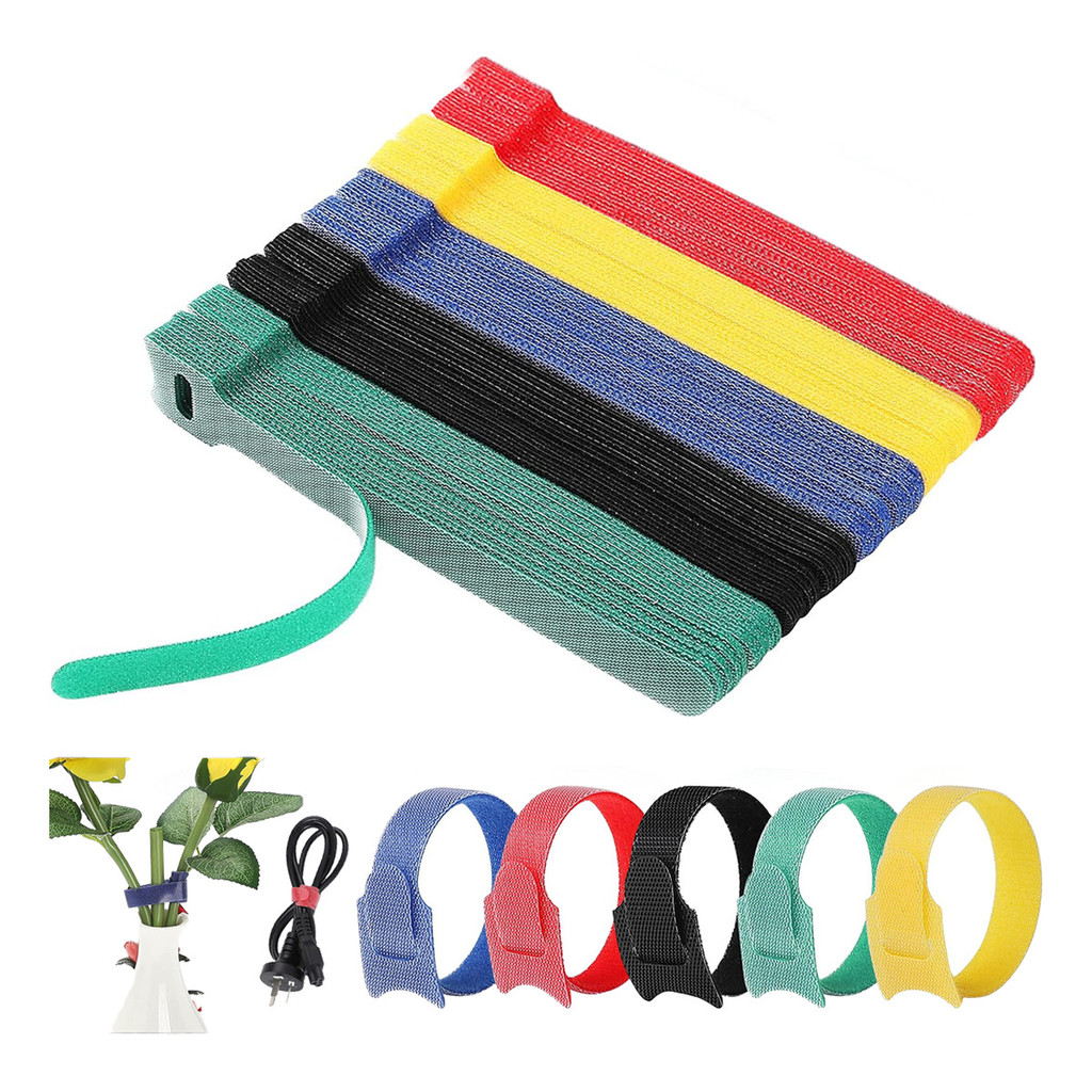 100 Organizador Cabos Fios Velcro Abraçadeira Prender 15cm em Oferta na Shopee