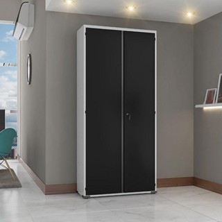 Armário de Aço 2 Portas Multiuso Organizador Escritorio 4 Prateleiras EA301 Preto em Oferta na Shopee
