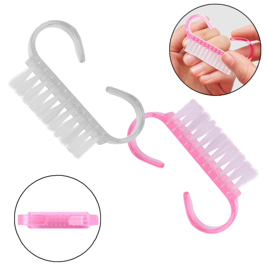 100un Mini Escovinhas Manicure Limpeza De Unha Tira Pó Salão