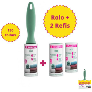 Rolo Tira Pelos Roupas Tira Pelos 150 Folhas Sanremo 2 Refil Rolinho em Oferta na Shopee