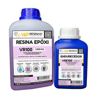 Resina Epóxi + Endurecedor UV VR100 1,5kg Baixa Espessura em Oferta na Shopee