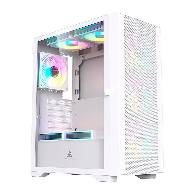 Gabinete Gamer Acegeek Guardian D441, Mid-Tower, Lateral de Vidro, Branco, AG-GUARDIAN-D441-WH - Computers & Accessories