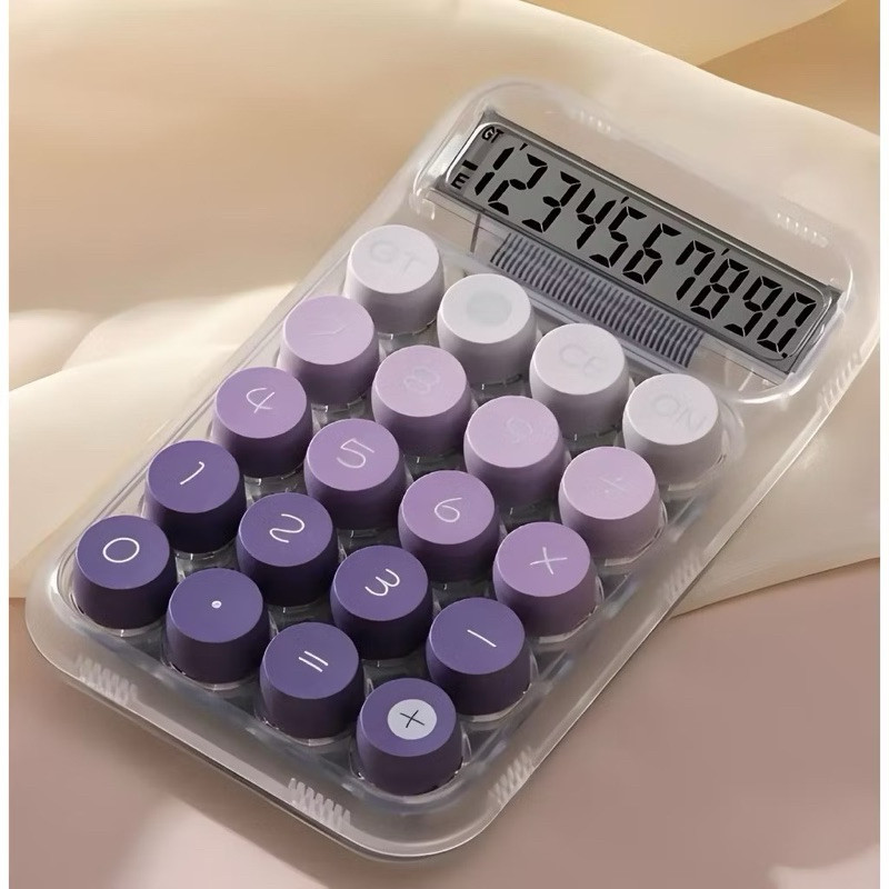 Calculadora Transparente Estilo Vintage Degradê Kawaii Aiker macaron-envio imediato