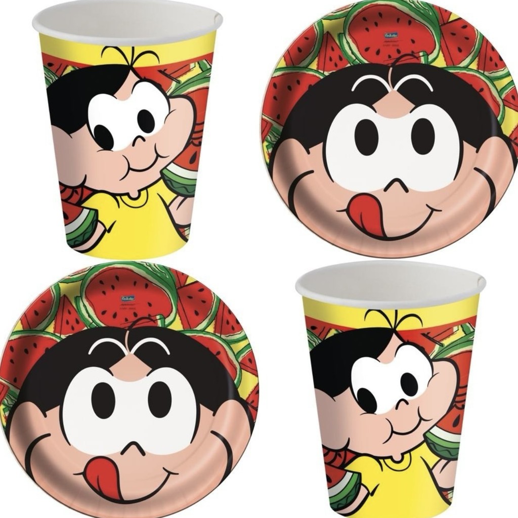Kit Festa MAGALI MELANCIA 8 Pratos + 8 Copos Descartável 200 Ml Papel - FESTCOLOR em Oferta na Shopee