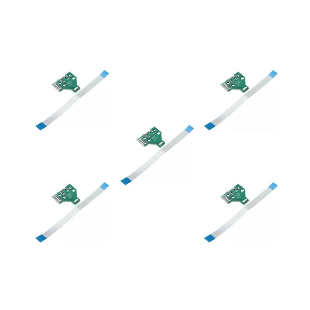5 Placas Usb Jds/Jdm 011 com Flat/Flex 12 Vias para Carregamento Compatíveis com o Controle de PlayStation 4 PS4