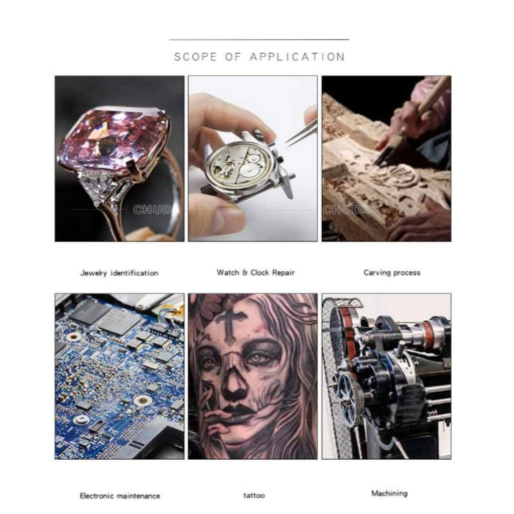 Lupa De Óculos Profissional Com Luz Led Dupla Portátil Para Manutenção De Máquinas Joias Relógios — imagem 2 de 2