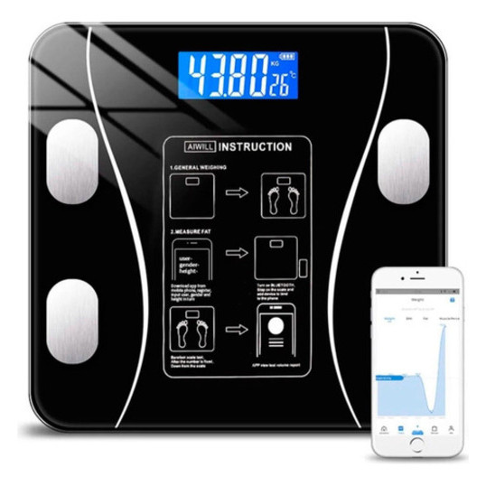 Balança Digital Inteligente com Bioimpedância com Bluetooth – Medição Corporal Completa até 180kg