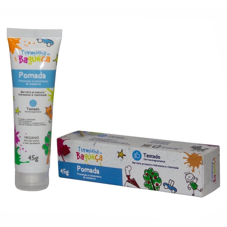Kit com 05 Pomadas Veganas Prevenção de Assaduras 45g TURMINHA DA BAGUNÇA