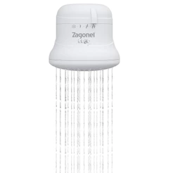 Chuveiro Ducha Ideale Plus Branco 4 Temperatura Solar Gás Elétrico Zagonel