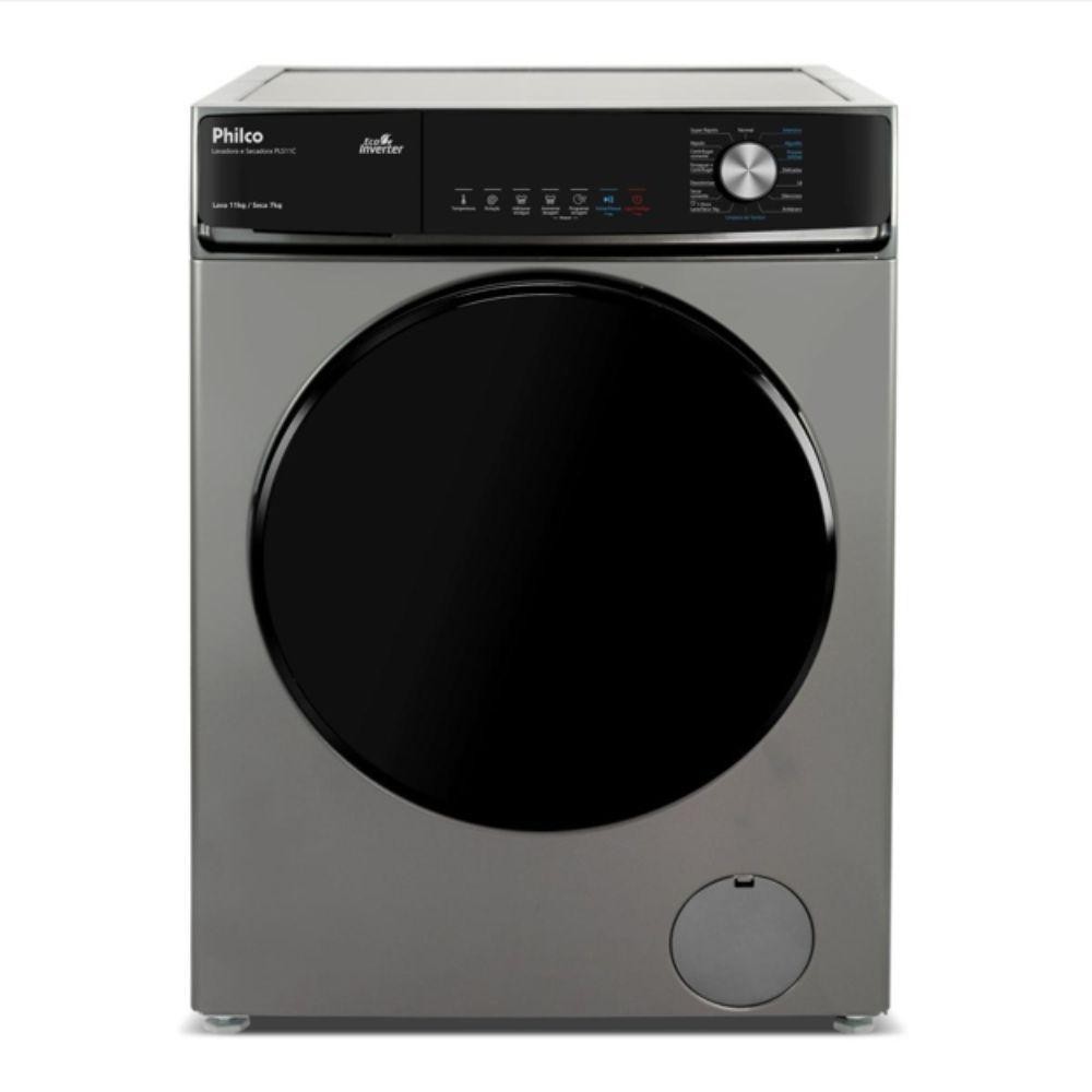 Lava e Seca Philco 16 Programas Eco Inverter 11kg Titânio PLS11C 220V