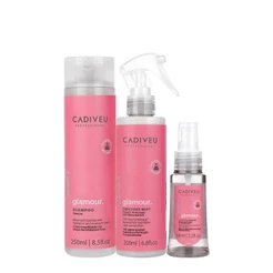 Kit Cadiveu Professional Essentials Glamour Shampoo Fluído e Sérum (3 produtos)