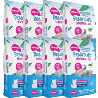 Areia De Mandioca Para Gatos Sensitive 2kg Kit 8Un em Oferta na Shopee