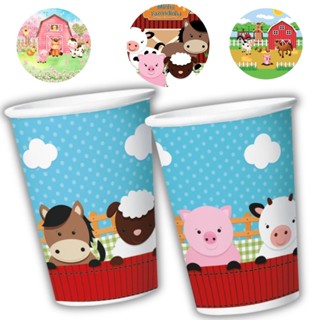 8 COPO PAPEL FESTA  FAZENDINHA 180ML REGINA em Oferta na Shopee