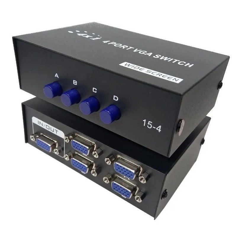 Chave seletora A B C D Vga Switch 4 pcs X 1 Monitor em Oferta na Shopee