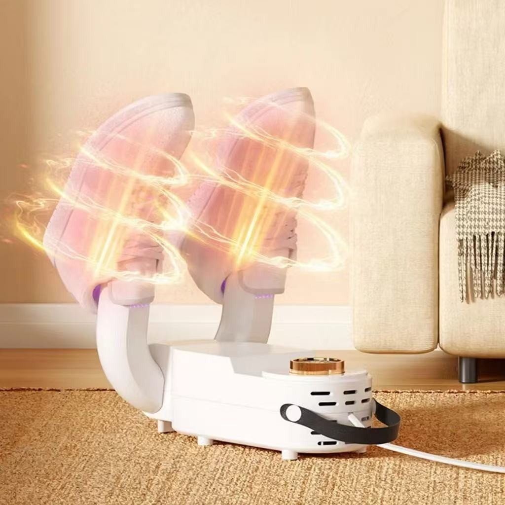 Secador de sapatos elétrico portátil com 4 modos de temporizador de ar elétrico para roupa e sapatos