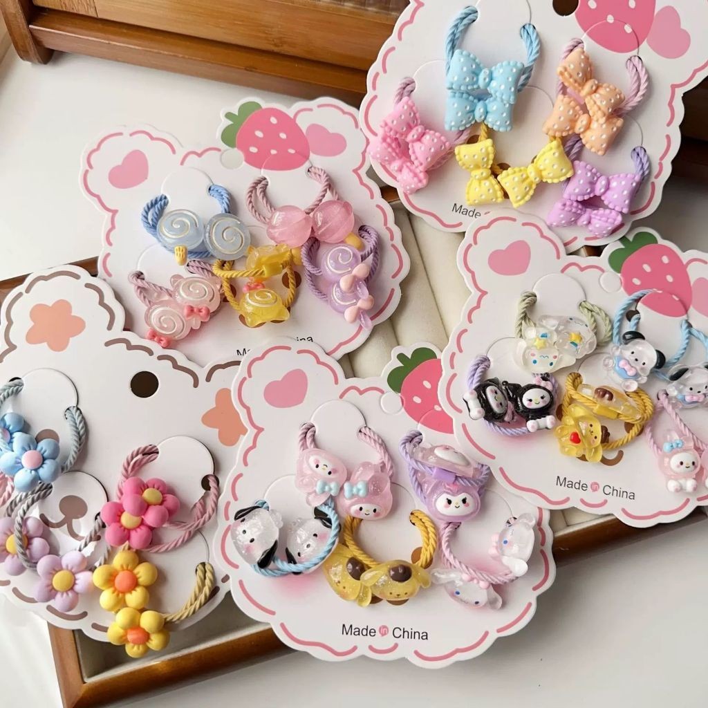 Kit 30/50/60 unidades elástico de cabelo infantil muitos Modelo aleatório