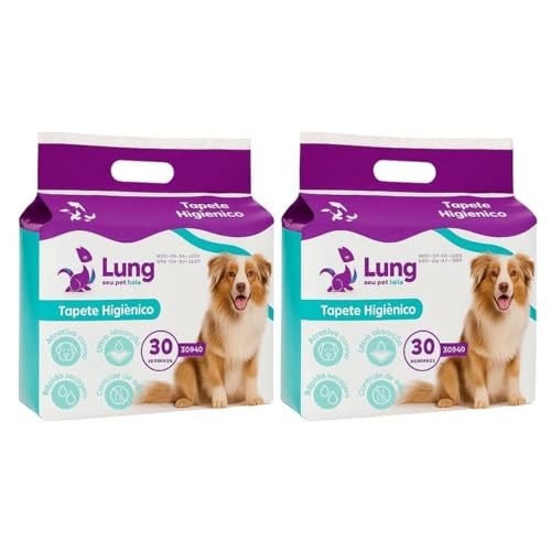Kit 2 Tapete Higienico p/ Cachorro Pet 50x60cm 30un Colante c/ Aba Gel Absorvente Sanitário Prático