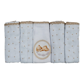Kit 5 Fraldas de Pano para Bebê 68 cm x 70 cm Urso Bublim em Oferta na Shopee