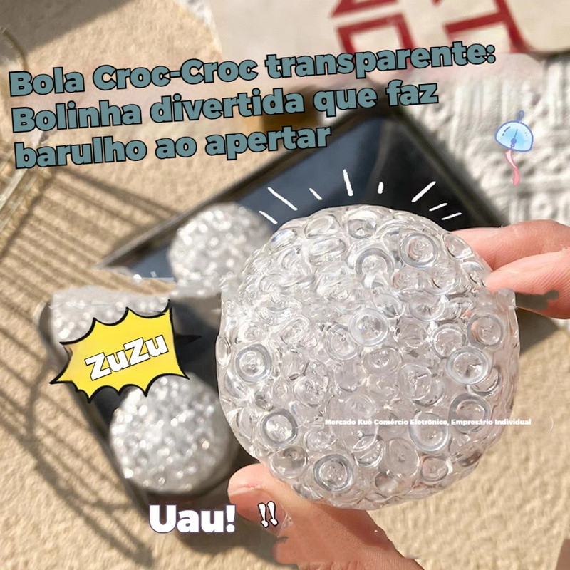 Bola Croc-Croc,Brinquedo Sensorial de Apertar e Aliviar o Estresse Divertidos p/ Crianças e Adultos