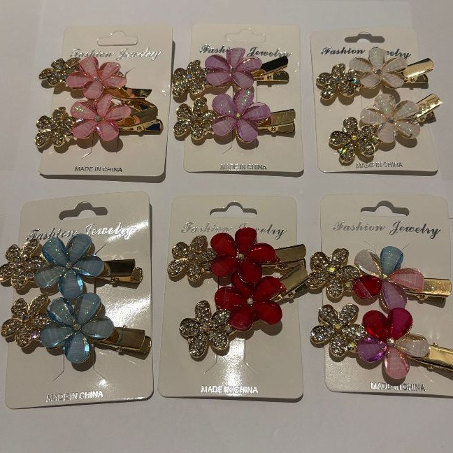 Kit 2/4/6/12/24 Unidades Cabelo floral requintada de strass