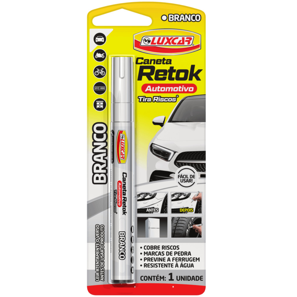 Caneta Tira Riscos Branco Pintura Automotiva Carro Moto Reparadora Corrige Arranhões na Pintura em Oferta na Shopee