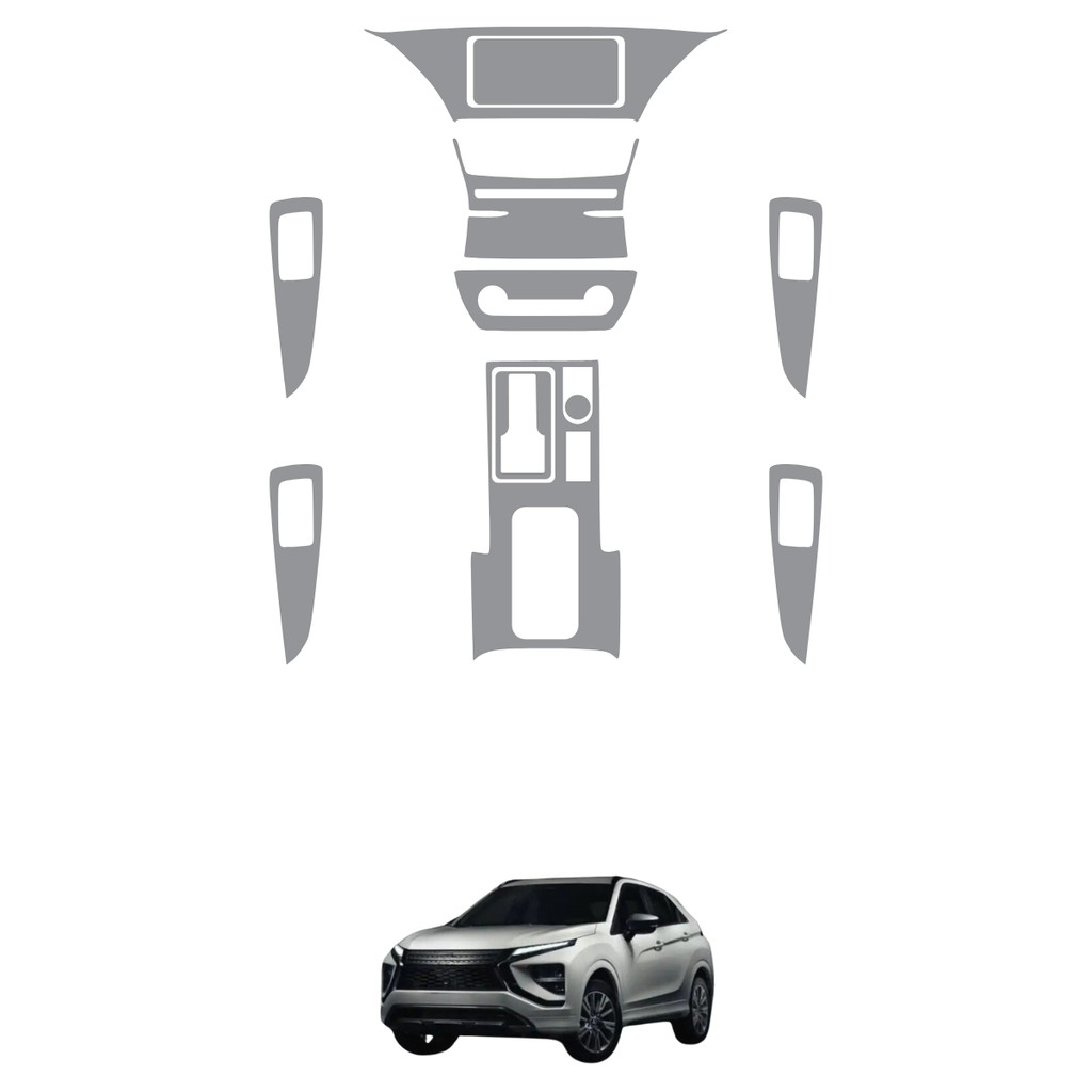 Película PPF Proteção Kit Interior Completo Mitsubishi Eclipse Cross HPE-S 2025 Transparente TPU Anti Risco