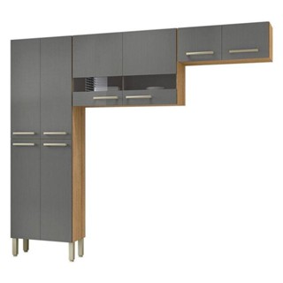 Kit Cozinha Nala 3 Peças Freijó Gris - Kits Paraná em Oferta na Shopee