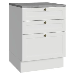 Balcão de Cozinha 60 cm 3 Gavetas Branco Vik Madesa
