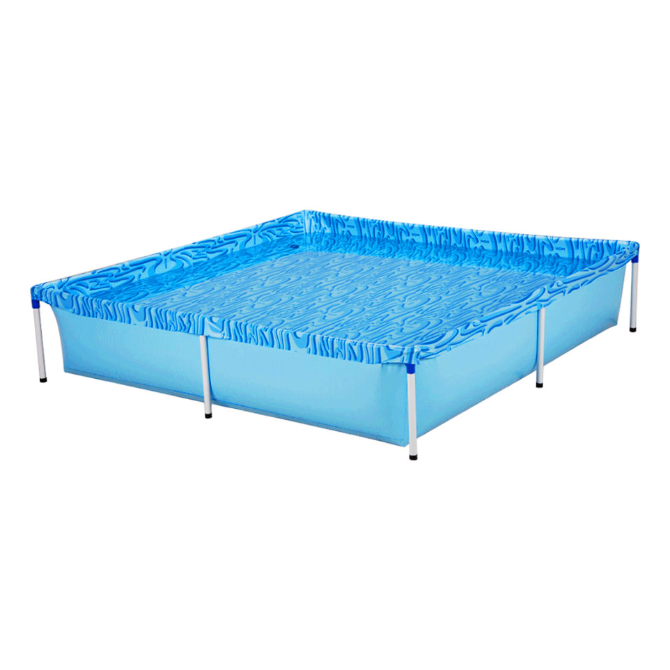 Piscina Estruturada 1500 Litros Azul Quadrada Mor Infantil em Oferta na Shopee