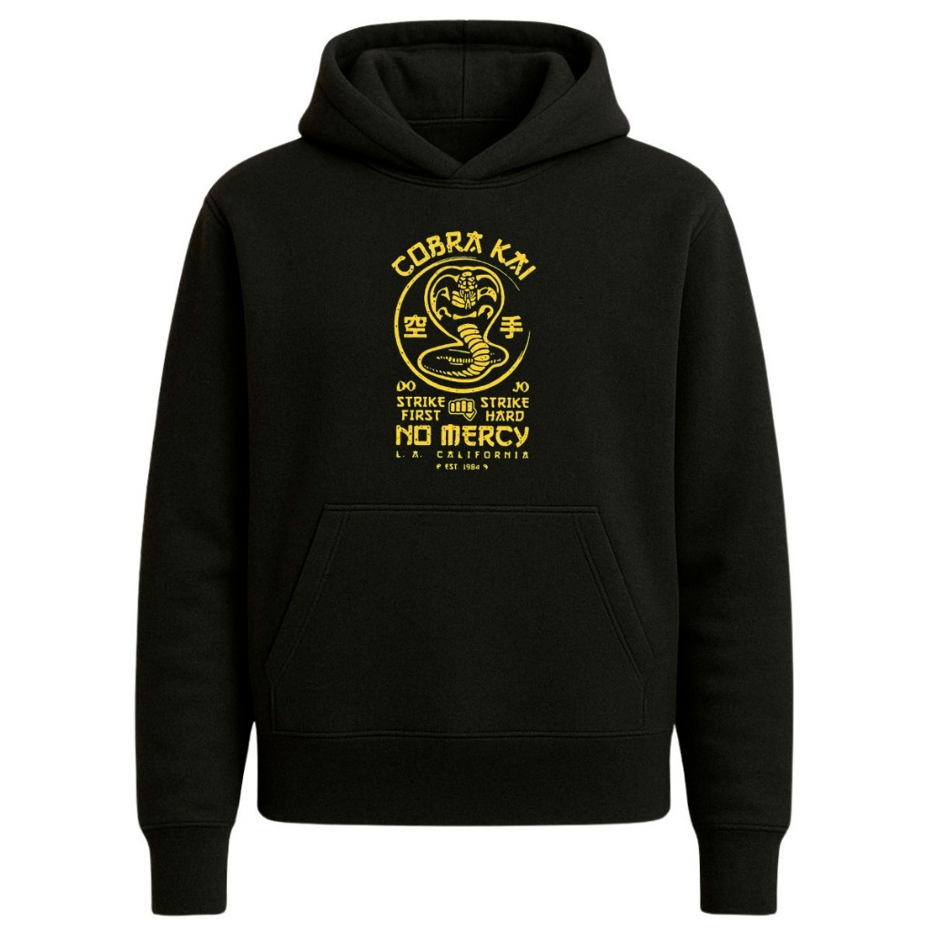 Casaco Moletom Canguru Seriado Cobra Kai Karate Kid Serie Fight Luta Blusa De Frio Infantil Menini Menina