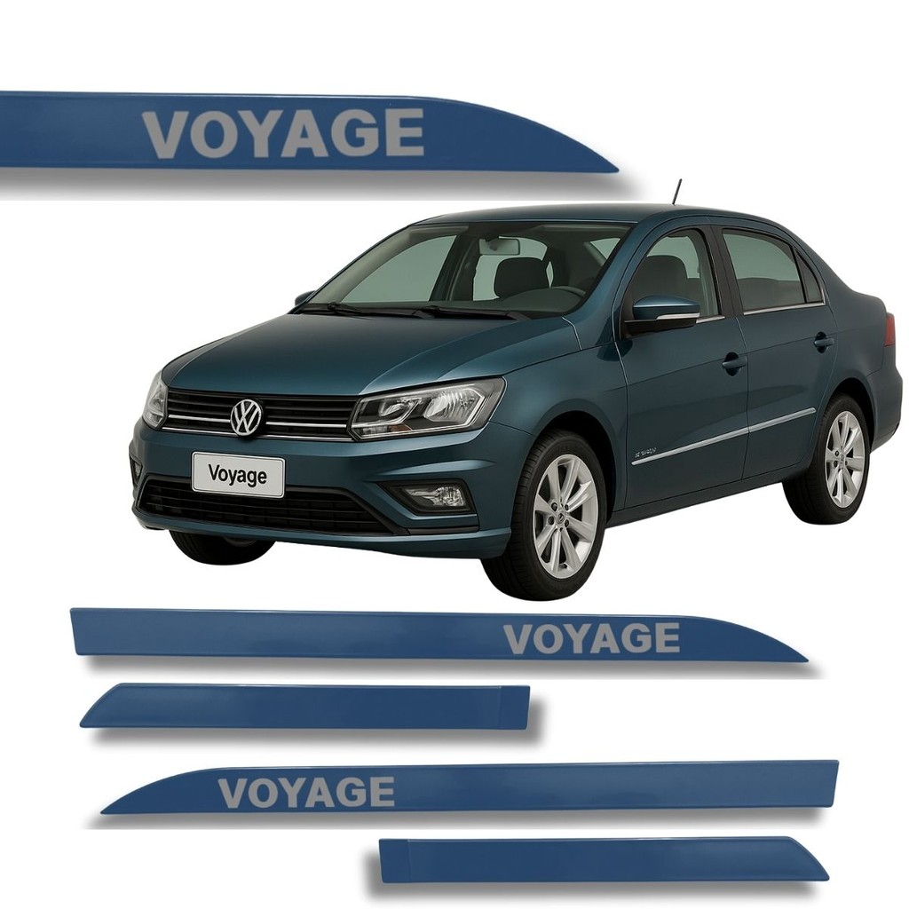 Friso Porta Lateral Volks Voyage Azul Lagoon 2016 A 2017