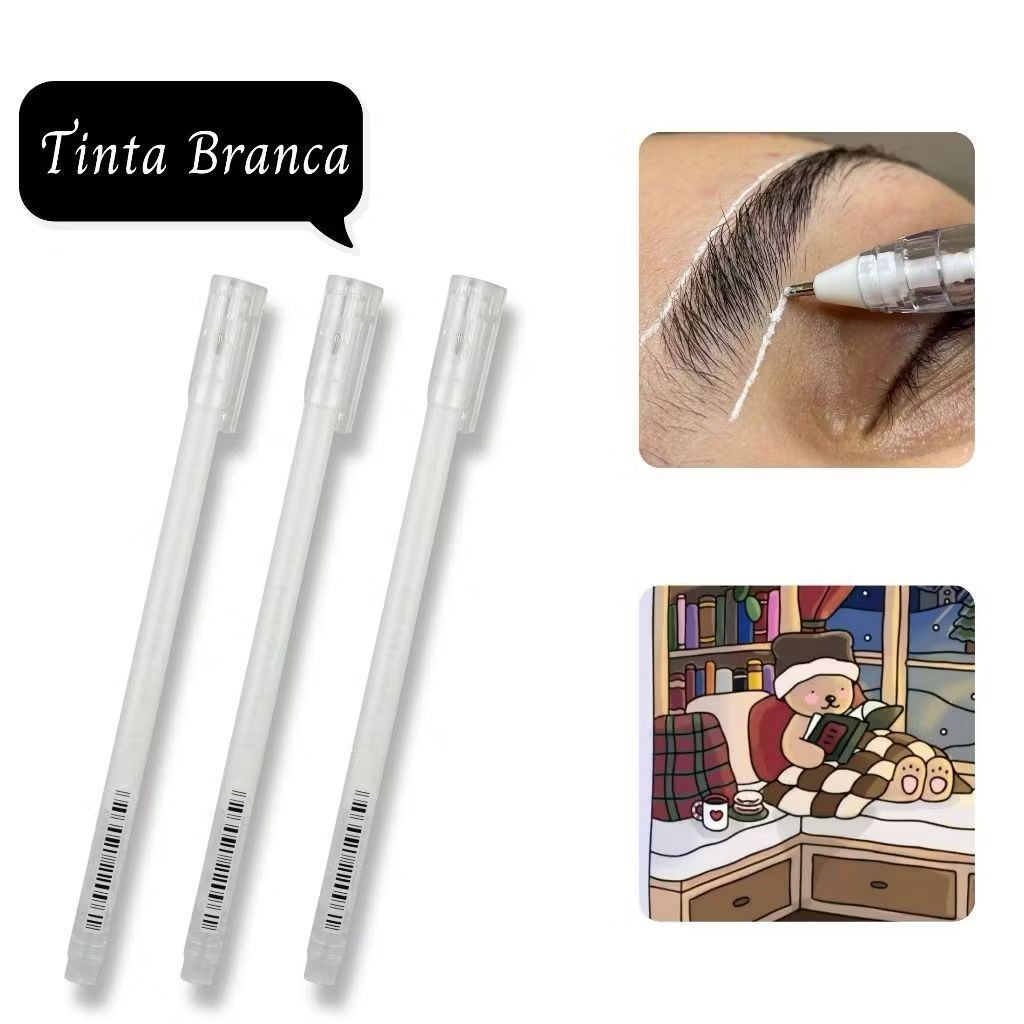 Caneta Gel Branca tipo Gelly Roll 0,8mm 3 a 6 Unidades Para Marcação Design de Sobrancelha e Desenhos em Oferta na Shopee