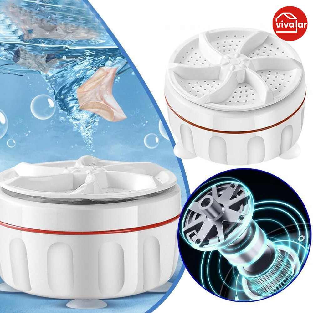 Mini Máquina de Lavar Roupas Panos Toalhas no Balde Portátil Ultrassônica Lavanderia USB Lava Louças Branco com USB