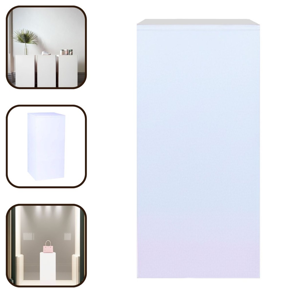 Cubo Expositor Tablado Para Vitrine Lojas MDF Branco 90x30x30cm