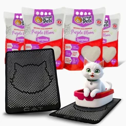 Kit 4 Areia Purple Moon 4Kg E Tapete Coletor De Areia Mypetone