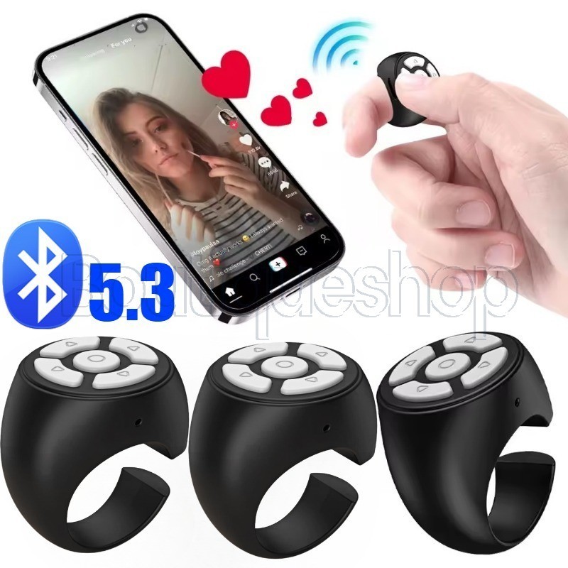 Controle Remoto De Anel Bluetooth-Virador De Página Inteligente-Obturador Câmera-De Dedo Recarregável-Controlador Sem Fi