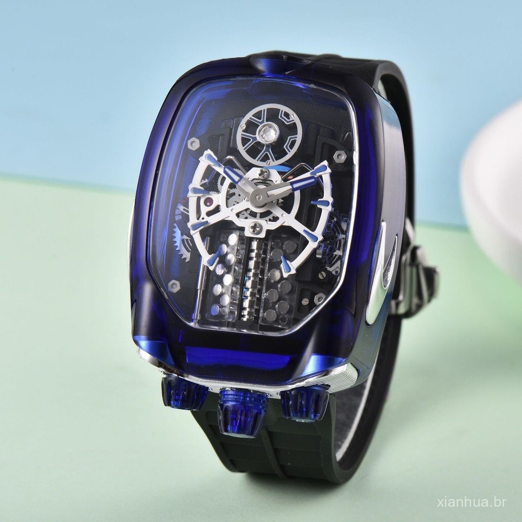 [Relógio de luxo] Relógio Supercar Veyron Relógio com motor dezesseis cilindros Masculino Relógio mecânico automático ma